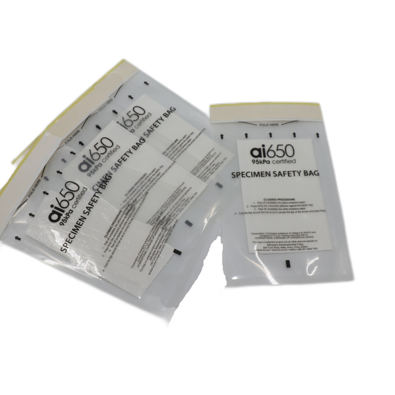 Enveloppe de sac de sécurité de sac de spécimen de Biohazard imprimée par coutume pour des sacs biologiques de spécimen d'essai chimique