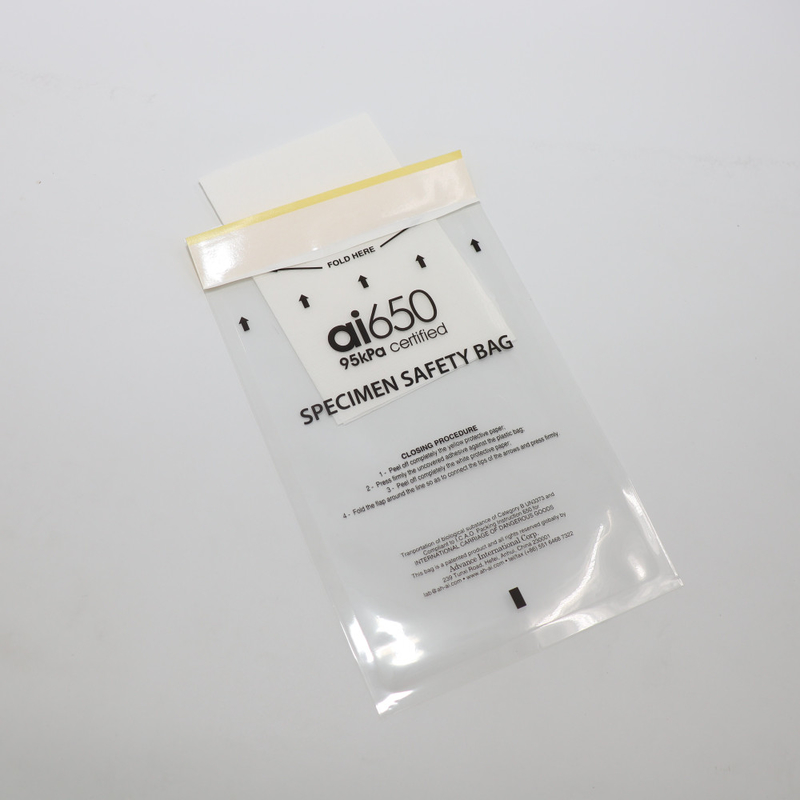 Sacs auto-adhésifs en plastique clair de joint de transport de poche de LDPE pour l'hôpital de laboratoire