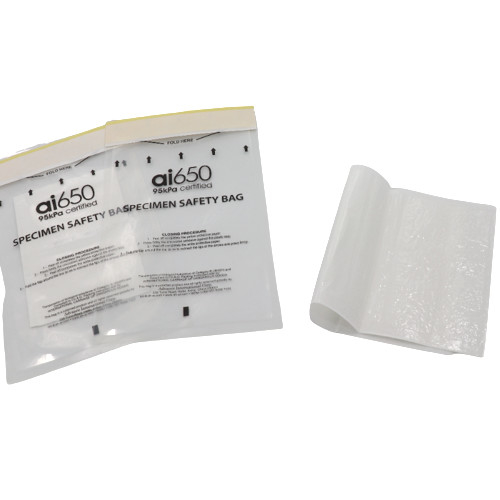 Sacs en plastique écologiques de pression de Kpa de double tirette de poche 95 pour le Biohazard liquide