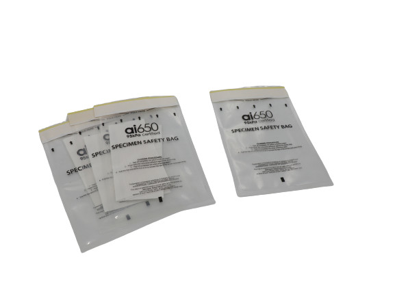 500 ml Capacité 168 mm x 283 mm 95 kPa Sac de transport de spécimens avec fermeture adhésive sensible à la pression