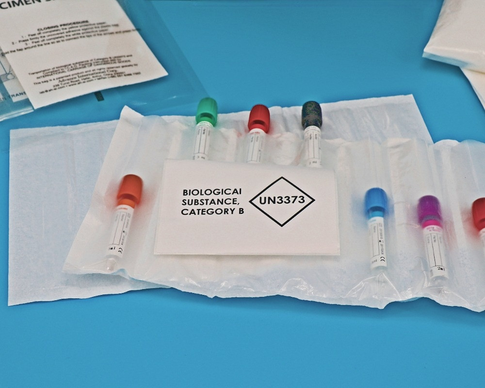 AI650 95kPa Sacs à échantillons Laboratoire à étanchéité liquide pour la détection de spécimens Emballage de transport
