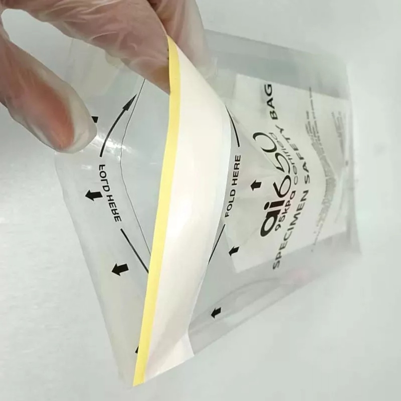 Sacs de transport de spécimens de risque biologique en fermeture à glissière en plastique de 95 kPa