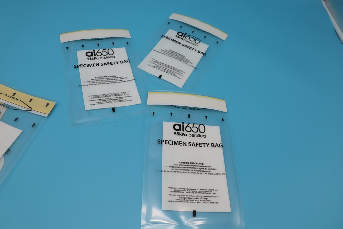 AIC Sacs à échantillons transparents de 150 mm x 240 mm 95 kPa résistants à la chaleur pour le transport d'échantillons liquides