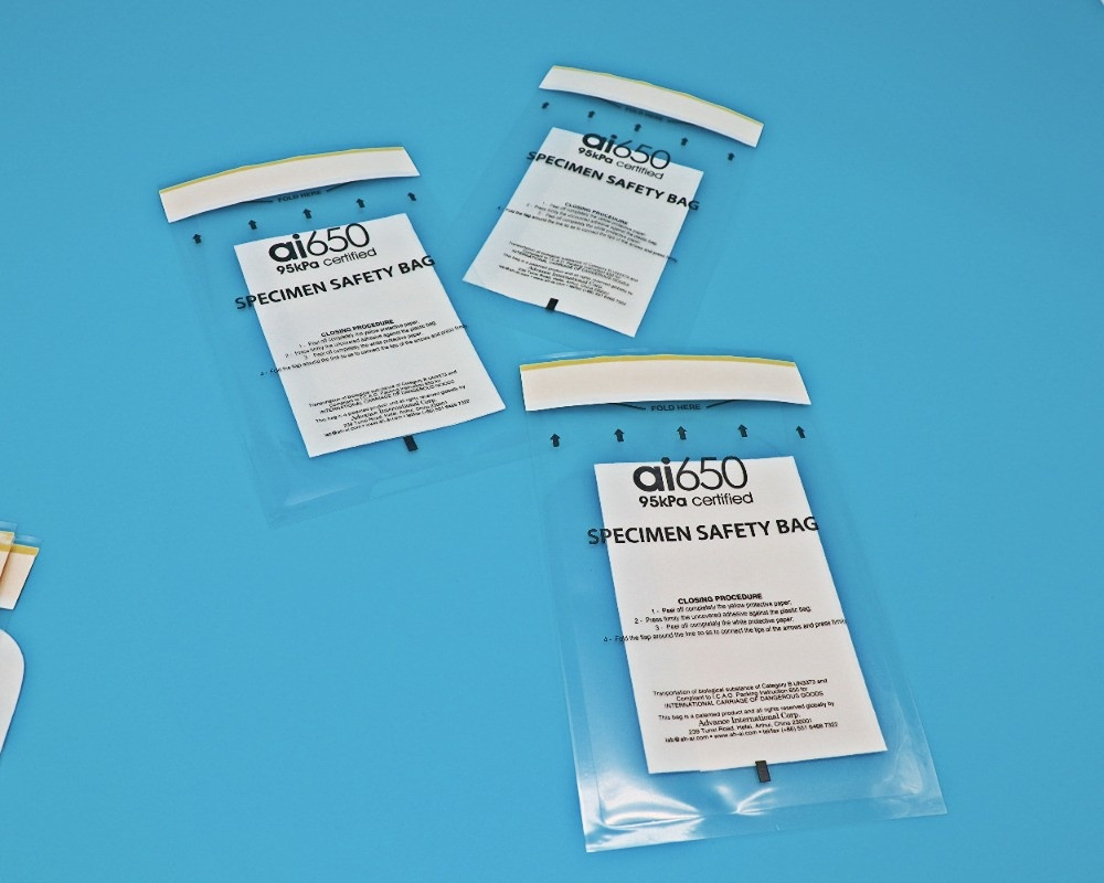 95 kPa pe Sac à échantillons de laboratoire médical sac de transport sac dégradable résistant à haute pression