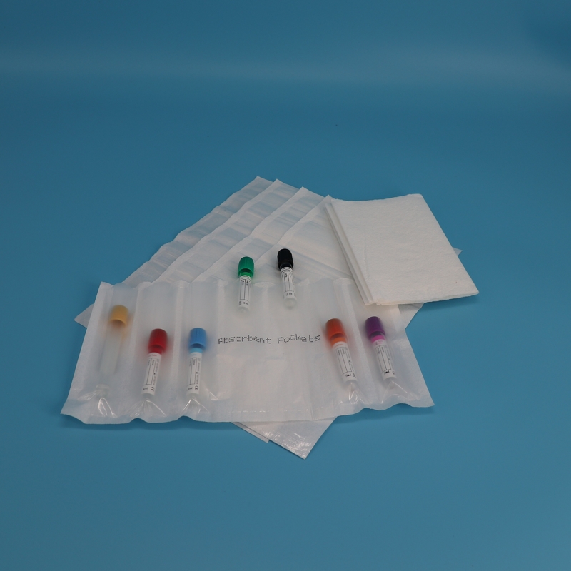 95 kPa Tubes de sérum de tourniquet de collecte de sang à 4 fentes à poches absorbant 2400 pièces/emballage pour produits chimiques