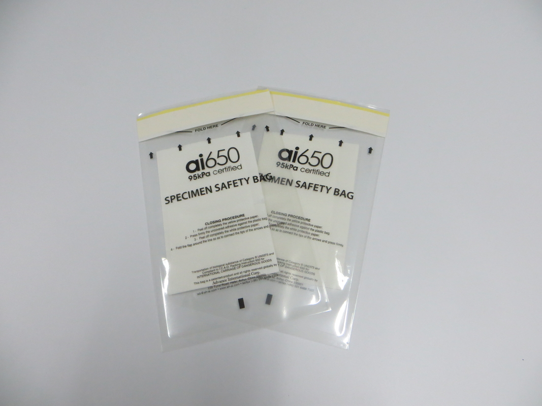 AI650 95kPa Sac de transport de spécimens avec un manchon de poche absorbant à 7 fentes