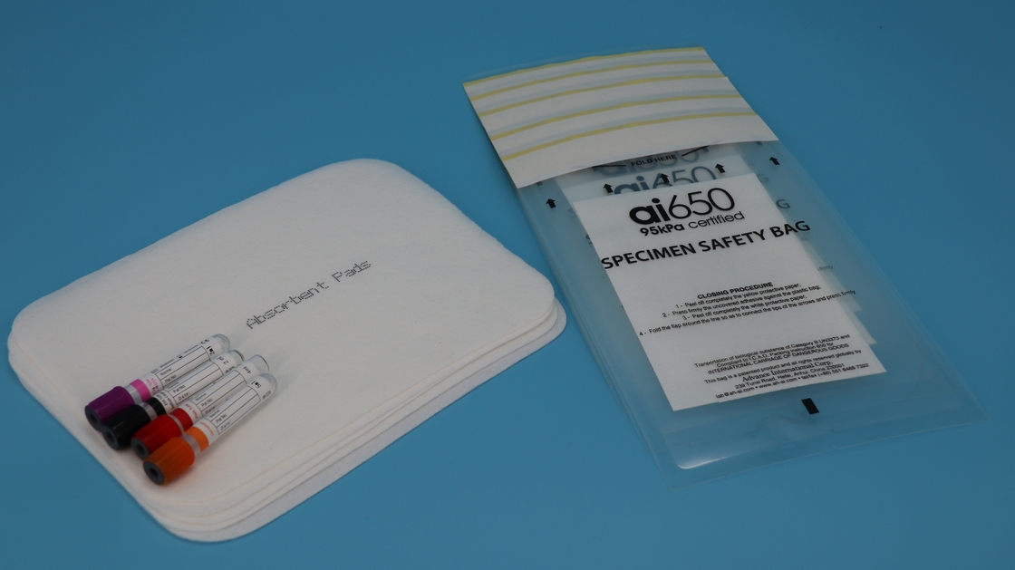 AI650 Vente à chaud Fermeture à glissière Laboratoire Fermeture à glissière Bio Hazard Bio Hazard Spécimen de transport Poly Spécimen Sac