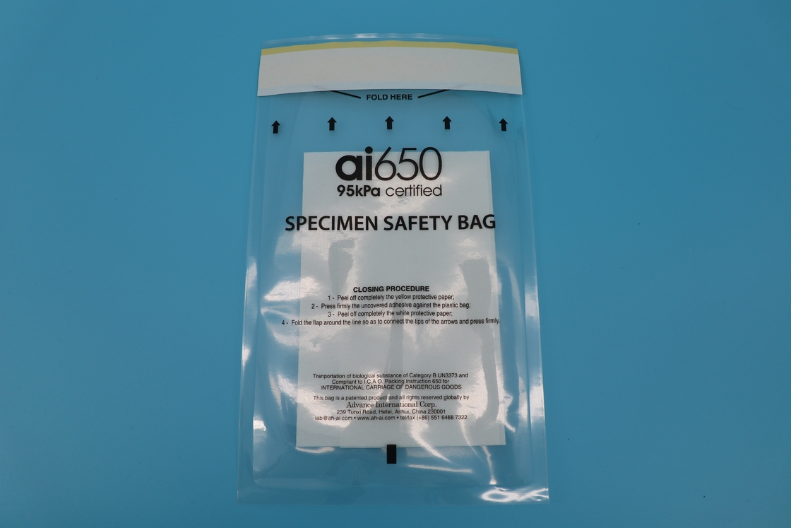 Transport de sacs de transport de spécimens de sécurité de 300 mm x 420 mm 95 KPa pour des besoins médicaux ou cliniques