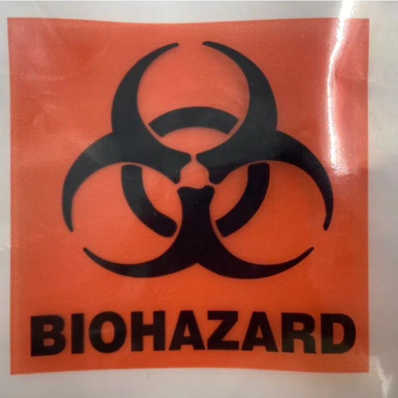 Sacs d'échantillons de risque biologique 6x9.8in/15x25cm Sacs d'échantillons de laboratoire avec impression de logo de risque biologique