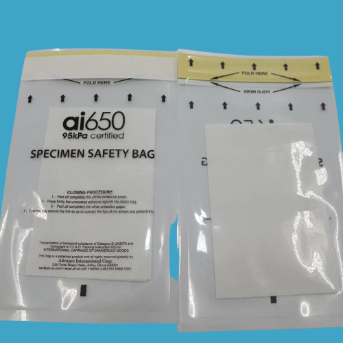 Sacs d'échantillons 6x9in/15x25cm Sacs d'échantillons avec logo d'impression de biohazard Sac d'échantillon de laboratoire avec tampon absorbant