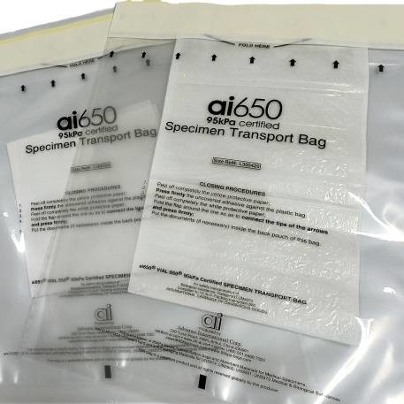 400pcs 95kPa 15*24cm Sac à échantillon transparent Biologique CRO fournitures Boîte réfrigérée pour le transport aérien Emballage avec sacoche de papier à l'intérieur