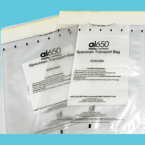 Sacs d'échantillons de danger biologique transparents de 95 kPa avec tampon absorbant fermeture à glissière et sacs en plastique étanches 150*240 mm