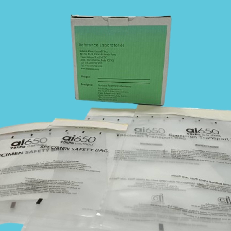 95kpa Sac à fermeture à glissière en PE épaissit Sac à échantillon de test de tubes de biosécurité Sac de transport d'échantillon de test d'acide nucléique scellé