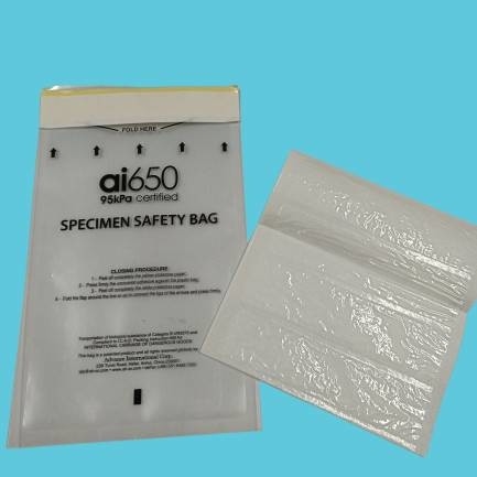 Sacs d' échantillons Sacs biologiques dangereux 4 Mil avec sac à documents, sacs auto-adhésifs en plastique étanche