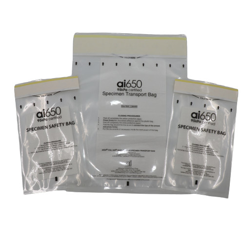 Tailles Plastique Jaune Rouge LDPE Fermeture à glissière Médical Biohazard Spécimen Porteur Sac de transport avec poche