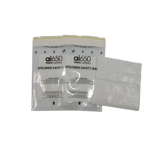Sacs de transport de spécimens avec des coussins super absorbants, grade médical 3, murs avec poche de documents.