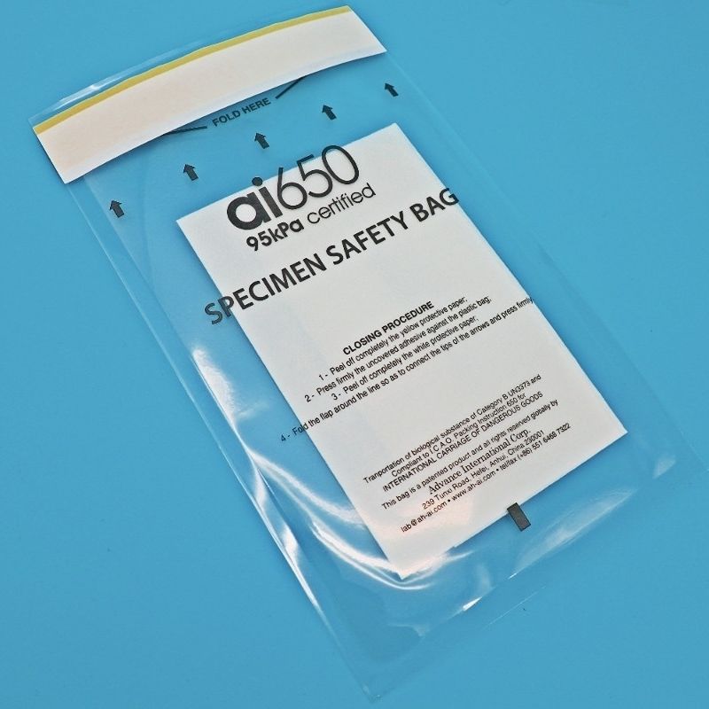 Sacs de prélèvement avec fermeture étanche pour le transport des échantillons de sang