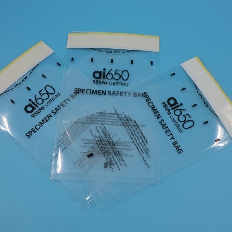 Sacs de transport certifiés pour les risques biologiques de 95 KPa - Triple sceau pour les échantillons biologiques et infectieux, conformes aux normes UN2814 et IATA