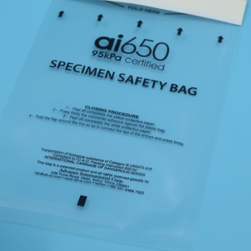 Sacs de transport de spécimens de biohazard certifiés étanches à 95 KPa pour usage médical et de laboratoire