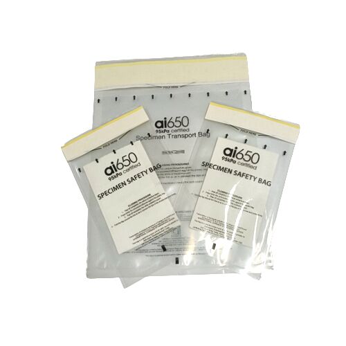 7-Slot Absorbent Specimen Bag - Leak-Resistant Sleeve For Secure Medical Sample Transportation & Organization