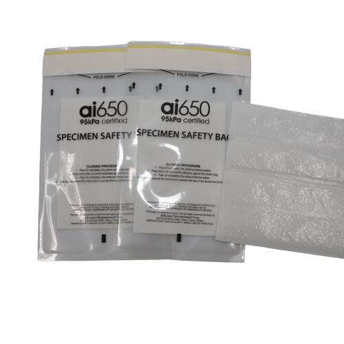 Disposable UN3373 Biohazard Specimen Bags 95 KPa Pressure-Tested Specimen Transport Bag With Integrated 6 Bay Absorbent Pouch For Blood Collection Tubes