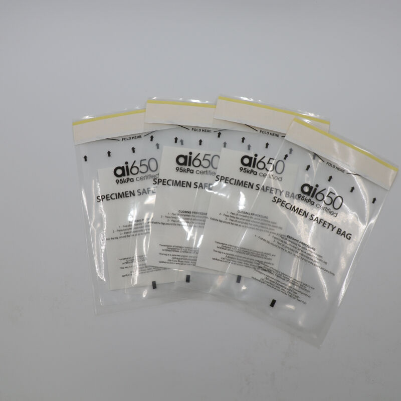 Sac de transport de spécimens de biohazard 95 kPa avec fermeture éclair étanche, sac refermable pour spécimens médicaux pour utilisation en laboratoire et à l'hôpital