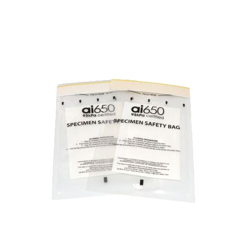 Laboratoire 3 Couche 95kpa Sac à échantillons adhésif Fermeture à glissière Sac de transport d'échantillons biohazard, idéal pour le transport Boîte à échantillons et sac à déchets biohazard