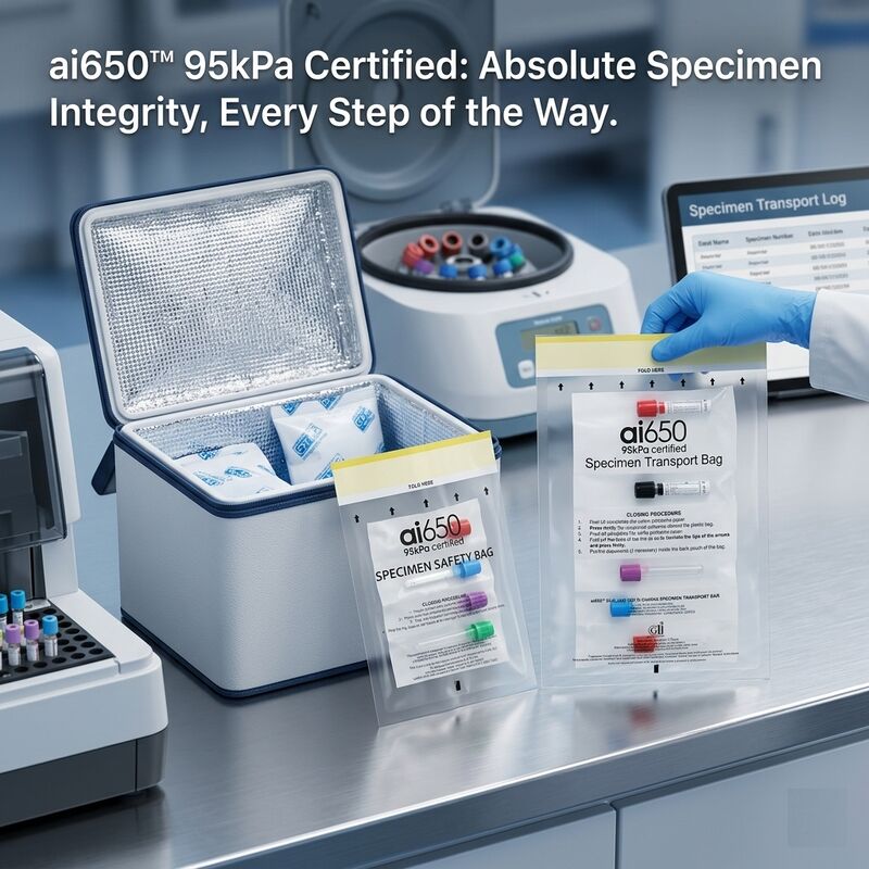 Sacs de transport d'échantillons de diagnostic 95 kPa – Sacs anti-fuite pour échantillons de laboratoire