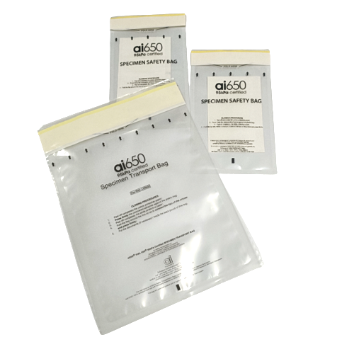 Porteur de spécimens biologiques à 7 poches avec sacs UN3373 de 95 kPa, kit de transport de spécimens AI650
