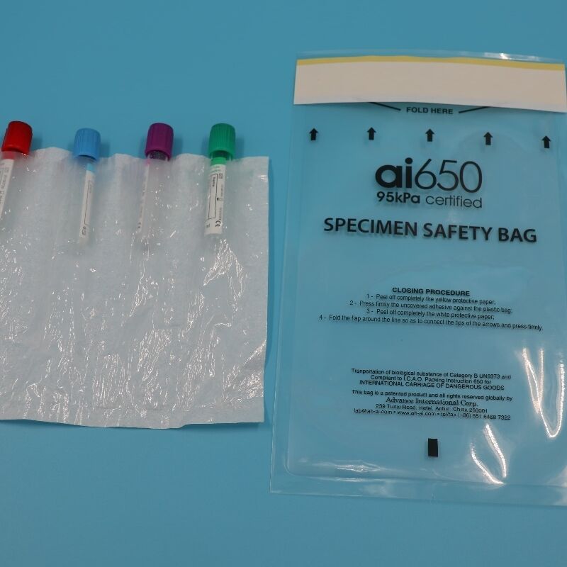 Sac de transport pour spécimens 95 kPa, 18x30 cm Sac de danger biologique pour le transport d'échantillons sanguins et cliniques