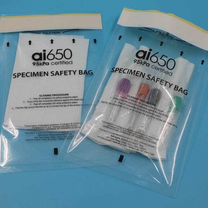95kPa Safety Bags With Absorbent Sleeve For Laboratory Specimen Transport